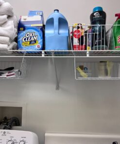 ClosetMaid Wire Hanging Shelf Basket for Storage, Organization in Closet or Pantry, No Assembly or Installation, Durable, 10.68"D x 18.39"W x 7.99"H, White 35 71rFZbRN4WL
