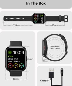 ENOMIR Smart Watch for Men Women(Answer/Make Call), Alexa Built-in,Fitness with Heart Rate SpO2 Sleep Monitor 100 Sports 5ATM Waterproof Activity Trackers and Smartwatches iOS&Android Phones Black 29 71rFy03fQML