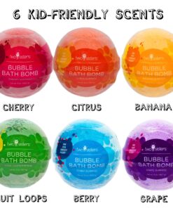 Two Sisters Bath Bombs for Kids with Surprise Toys Inside, 6 Bubble Bath Bombs with Kid Toy Suprises, Gentle and Kids Safe, Ideal Birthday Gift for Boys & Girls 6-pack Surprise 31 71rG7HLqiPL