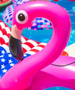 BigMouth Inc. Pink Flamingo Pool Float, Inflates to Over 4ft. Wide, Funny Inflatable Vinyl Summer Pool or Beach Toy, Patch Kit Included 29 71rGiVFN6tL