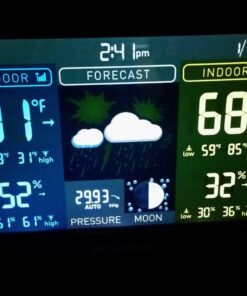 AcuRite 02027A1 Color Weather Station with High Low Temperature and Humidity with Moon Phase, Dark Themed (02027A), Black Display 43 71rGlIG1rIL