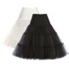 GRACE KARIN Women's 50s Petticoat Skirts Tutu Crinoline Slips Underskirts CL008922 Large 2-pack（black+ivory）
