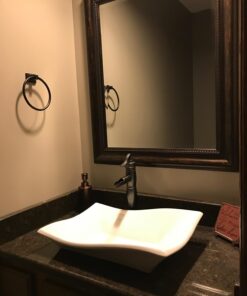 Bathroom White Ceramic Porcelain Vessel Vanity Sink 7459 +FREE Pop Up Drain White -7459 35 71rHUg9hqtL