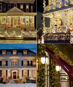 Brizled Solar String Lights, 2 Pack Each 66ft 200 LED Solar Fairy Lights, 8 Modes Outdoor Solar Fairy Lights String with Memory, Waterproof Solar Twinkle Lights for Christmas Garden Party, Warm White 27 71rHV0Dx KL