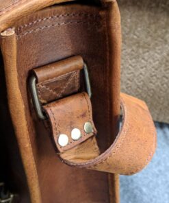 Leather Messenger Bag for Men - Full Grain Leather Briefcase Laptop Satchel Office Crossbody Travel Bag by Rustic Town (16 Inch, Brown) 56 71rHaC17kbL