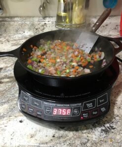 Nuwave Flex Precision Induction Cooktop, Portable, Large 6.5” Heating Coil, 10.25” Shatter-Proof Ceramic Glass, 3 Watt Settings, 4Qt Induction-Ready Healthy Ceramic Non-Stick Everyday Pan with Lid PIC Flex + 4Qt Everyday Pan 30 71rI otwQnL