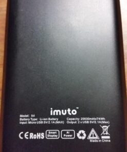 imuto 20000mAh Portable Charger Compact Power Bank External Battery Pack LED Digital Display Smart Charge Compatible with iPhone 12 Max Pro 11 XR 10 7 Plus, Samsung S10 Plus, Note 10, Tablets & More X4L 46 71rKBzCzgZL