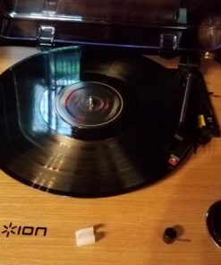 ION Audio Max LP – Vinyl Record Player / Turntable with Built In Speakers, USB Output for Conversion and Three Playback Speeds – Natural Wood Finish Max LP with Speakers Record Player only 46 71rLTpMoGWL