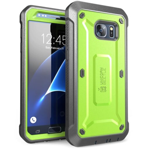 SUPCASE Unicorn Beetle Pro Series Case Designed for Galaxy S7, with Built-In Screen Protector Full-body Rugged Holster Case for Samsung Galaxy S7 (2016 Release) (Green/Gray) (green/Gray)