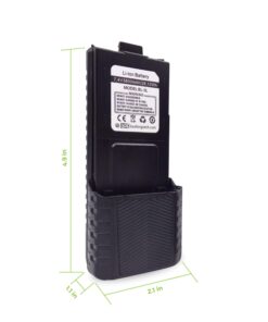 BaoFeng, BTECH BL-5L 3800mAh Li-ion Battery Pack, High Capacity Extended Battery for UV-5X3, BF-F8HP, and UV-5R Radios (BL-5 BaoFeng Battery Series) BL-5L Extended Li-ion Battery Pack 32 71rLdPV4h8L