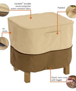 Classic Accessories Veranda Water-Resistant 21 Inch Square Patio Ottoman/Side Table Cover, Outdoor Table Cover 21"L x 21"W x 17"H 23 71rLyXazNyL