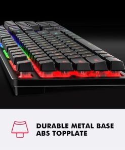 NPET K10 Wired Gaming Keyboard, LED Backlit, Spill-Resistant Design, Multimedia Keys, Quiet Silent USB Membrane Keyboard for Desktop, Computer, PC (Black) Wired RGB 22 71rM0VyfZ5L