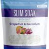 Slim Soak Bath Salt 32 Ounces Epsom Salt with Natural Grapefruit, Geranium and Orange Essential Oils Plus Vitamin C in BPA Free Pouch with Easy Press-Lock Seal 2 Pound (Pack of 1)