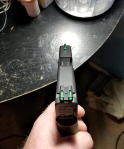 TRUGLO TFO Tritium & Fiber-Optic Handgun Sight | Snag-Resistant Front & Rear Bright Night Sights, Compatible with Glock Handguns Green Front / Green Rear Glock 42/43 48 71rMNusK4zL