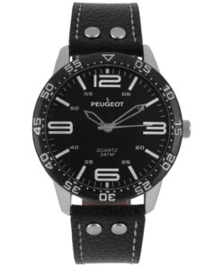 Peugeot Men's Water Resistant Aviator Watch with Matching Wrist Band Silver/Black 10 71rMZe18eBL