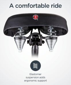 Schwinn Comfort Bike Seat, Bicycle Seat Replacement for Men and Women, Universal Fit Saddles with Standard Seat Posts Cruiser/Quilted Black 29 71rMhn PiXL