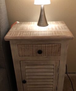 Simple Designs LT2014-WHT-2PK Valencia Brushed Nickel Mini Touch Table Lamps with Fabric Shades, White (Pack of 2) Brushed Nickel Base with White Shades 38 71rMi8A34XL