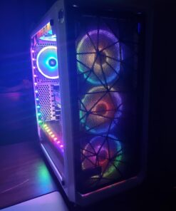 Fractal Design Meshify C - Compact Mid Tower Computer Case - Airflow/Cooling - 2X Fans Included - PSU Shroud - Modular Interior - Water-Cooling Ready - USB3.0 - Tempered Glass Side Panel - White TG 72 71rOp21kbgL