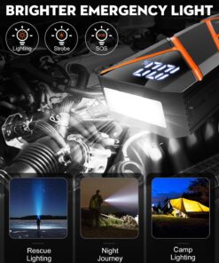 BRORAK Car Jump Starter Battery Pack, 1500A Jump Box for Car Battery Jump Starter, 12V Portable Jump Starter (Up to 7.0L Gas & 4.0L Diesel) Jump Pack with 3 Modes Flashlight and Jumper Cables 23 71rPA3qB1 L