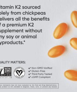 Sports Research Vitamin K2 as MK-7 100mcg with Coconut MCT Oil - 60 Veggie Softgels (2 Month Supply) Vegan Certified, Non-GMO Verified, Gluten & Soy Free - Citrus Aroma 21 71rQAXj1VhL