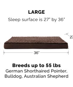 Furhaven Orthopedic Dog Bed for Large/Medium Dogs w/ Removable Washable Cover, For Dogs Up to 55 lbs - Ultra Plush Faux Fur & Suede Mattress - Chocolate, Large Ultra Plush Curly Faux Fur (Chocolate) 36.0"L x 27.0"W x 3.0"Th Orthopedic Foam 25 71rR RIq6IL 1