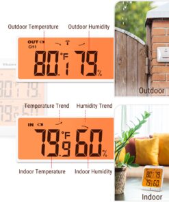 Alternative view of ThermoPro TP63B Indoor Outdoor Thermometer Wireless Hygrometer, 500FT Inside Outside Thermometer, Remote Temperature Monitor with Cold-Resistant Sensor, Outdoor Thermometers for Patio Home Greenhouse