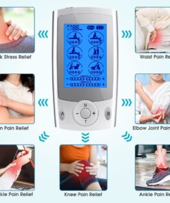 Alternative view of KEDSUM Dual Channel Rechargeable Tens Unit, 24 Modes Tens Unit Muscle Stimulator for Pain Relief Therapy, Electronic Pulse Massager Muscle Massager with 16 Pcs Electrode Pads