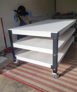 2x4basics 90164MI Custom Work Bench and Shelving Storage System, Black Work Bench with Shelf 85 71rRO3WAq L