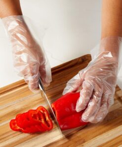 500 Pack Cooking Gloves - Plastic Disposable Food Safe, Food Prep, Handling, Serving Gloves (Clear, One Size Fits Most) 15 71rS8 n9oPL