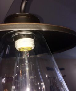 Globe Electric 64845 Nate 3-Light Pendant, Oil Rubbed Bronze, Clear Glass Shades, Bulb Not Included Without Bulb Oil Rubbed Bronze (3-Light) 55 71rSBpuF5sL