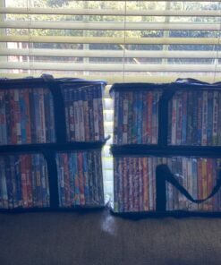 ALLmuis Set of 2 DVD Storage Bags (Holds 40 DVD's Each - 80 Total!). Convenient Travel Case for Media. Stackable, Easy to Carry. 25 71rSorg8aIL