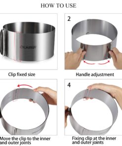 CALIFORNIA CADE ELECTRONIC Cake Mold-Cake Ring-Adjustable Round Stainless Steel 6 to 12 Inch Cake Mold - Cake Baking Supplies 30 71rTweXBqiL