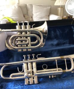 Mendini MPT Brass Bb Pocket Trumpet + Tuner, Case, Mouthpiece, & More (Nickel Plated) Nickel Plated 26 71rVQvioGsL