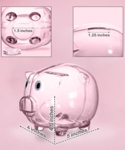 Windy City Novelties Small Educational Kids Clear Plastic Piggy Banks 23 71rVyzmbUtL