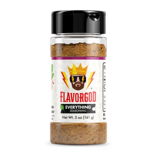 Everything Seasoning Mix by Flavor God - Premium All Natural & Healthy Spice Blend for Beef, Chicken, Dips, Seafood & Salad - Kosher, Low Sodium, Gluten-Free, Vegan & Keto Friendly Everything Large (Pack of 1)