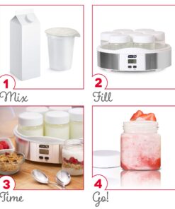 Dash DSY007CM Yogurt Maker Machine With Steel Base Digital Display Auto Timer, Stainless 13 71rWju1q9L