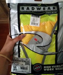 Radians SV55 Class 2 Heavy Woven Two Tone Engineer Vest with Padded Neck to Support Extra Weight in Cargo Pockets One Size Green 29 71rXi sPbzL