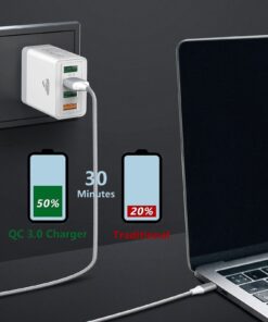 Alternative view of USB Wall Charger, Aioneus 40W 4-Port Fast Charger Block, Multiport USB Cube Power Adapter Wall Charger Plug Charging Block for iPhone 15 14 13 12 11 Pro Max XR Xs Max 8,Samsung,Moto,Android Phones White