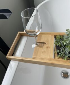 ROYAL CRAFT WOOD Luxury Bathtub Caddy Tray, One or Two Person Bath and Bed Tray, Bonus Free Soap Holder (Natural Bamboo Color) (Natural) Natural (Classic) 37 71rbfm6kEkL