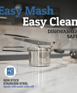 PriorityChef Large 15oz Potato Ricer, Heavy Duty Stainless Steel Potato Masher and Ricer Kitchen Tool, Press and Mash Kitchen Gadget For Perfect Mashed Potatoes - Everytime Black 25 71rbqzZTHZL