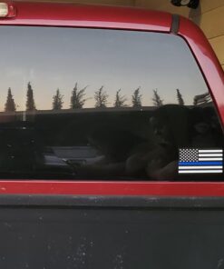 Thin Blue Line Flag Decals - 3x5 in. Black White and Blue American Flag Stickers for Cars, Trucks - in Support of Police and Law Enforcement Officers (2-Pack) 2-pack 36 71rcZIM33iL