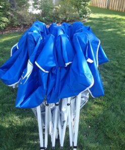 Crown Shades 10x10 Pop up Canopy Outside Canopy, Patented One Push Tent Canopy with Wheeled Carry Bag, Bonus 8 Stakes and 4 Ropes, Blue 66 71rdHYIFr6L