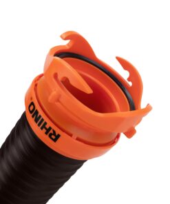 Camco RhinoFLEX 15-Ft Camper/RV Sewer Hose Kit | Features Clear Elbow Fitting with Removable 4-in-1 Adapter & Crafted of Reinforced 23-Mil Polyolefin | Compress for RV Storage and Organization (39770) Frustration-Free Packaging 24 71reKG7grLL