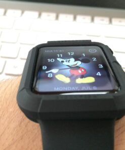 Spigen Rugged Armor Designed for Apple Watch Case for 42mm Series 3/Series 2/1/Original (2015) - Black 54 71rf95 kwbL