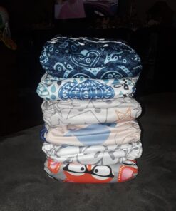 ALVABABY Baby Cloth Diapers 6 Pack with 12 Inserts One Size Adjustable Washable Reusable for Baby Girls and Boys 6DM26 04 Boy Color 26 55 71rfmISSbrL