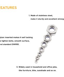 100Pcs M3 x 0.5mm 304 Stainless Steel Self-Lock Nylon Inserted Hex Lock Nuts, Self Clinching Nuts 11 71rguncEhaL