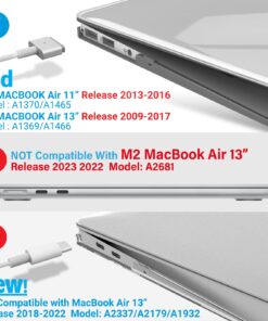 IBENZER Compatible with Old Version MacBook Air 13 Inch Case (2010-2017 Release). Models: A1466 / A1369, Plastic Hard Shell Case with Keyboard Cover for Mac Air 13, Crystal Clear, A13CYCL+1 For Macbook Air 13'' A1466/A1369 29 71rgzGwDj1L