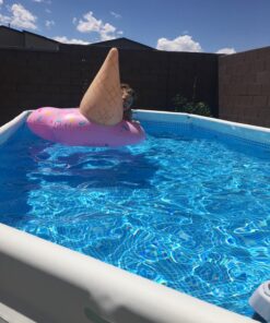 Intex 26795EH Prism Frame 16.5ft x 9ft x 48in Outdoor Above Ground Oval Swimming Pool Set with Filter Pump, Pool Cover and Ladder, Gray 16.5ft x 9ft x 48in / Oval 47 71rhYtcvZEL