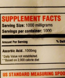 BULKSUPPLEMENTS.COM Ascorbic Acid Powder - Vitamin C Powder, Pure Vitamin C Ascorbic Acid, 1000mg Vitamin C - Powdered Vitamin C, Food Grade & Gluten Free - 1000mg per Serving, 1kg (2.2 lbs) 2.2 Pound (Pack of 1) 37 71rhy85GP3L