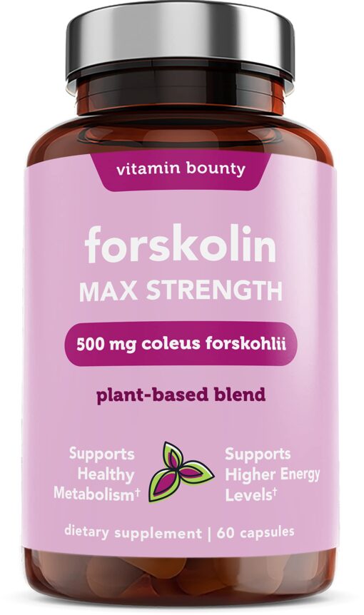 Vitamin Bounty Forskolin Max Strength - Forskolin Extract, Forskolin Supplement, Forskohlii Coleus Supplement, Coleus Forskohlii Extract, Plant Based, Non GMO - 60 Capsules